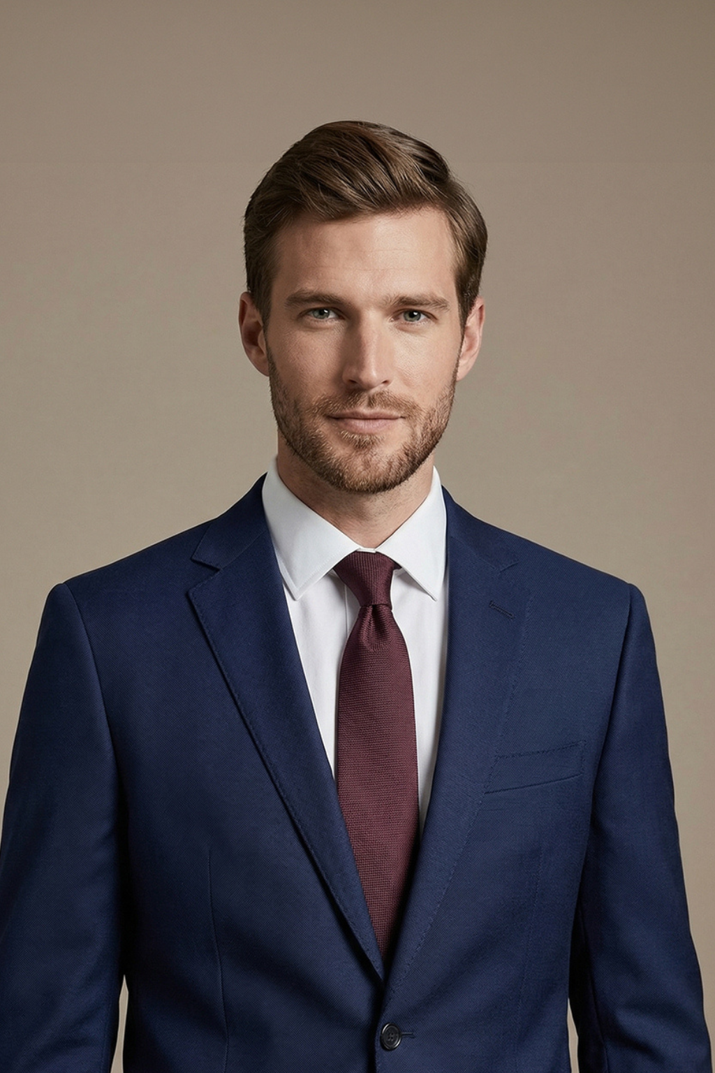 Classic Navy Slim Fit Suit for Tall Men