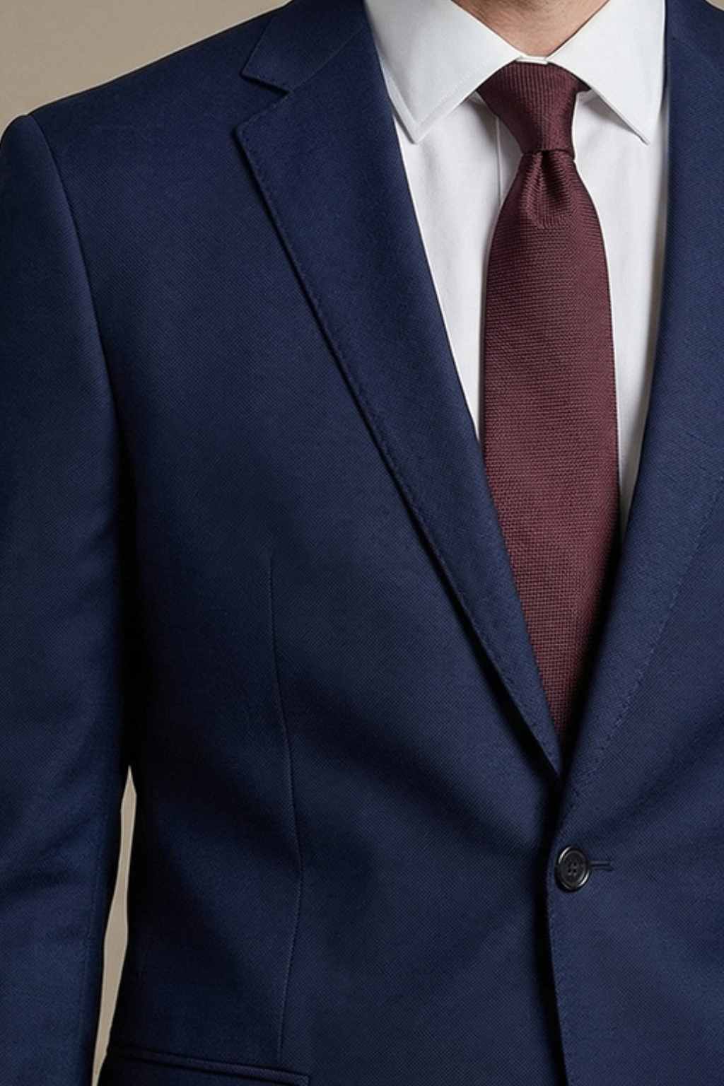 Classic Navy Slim Fit Suit for Tall Men