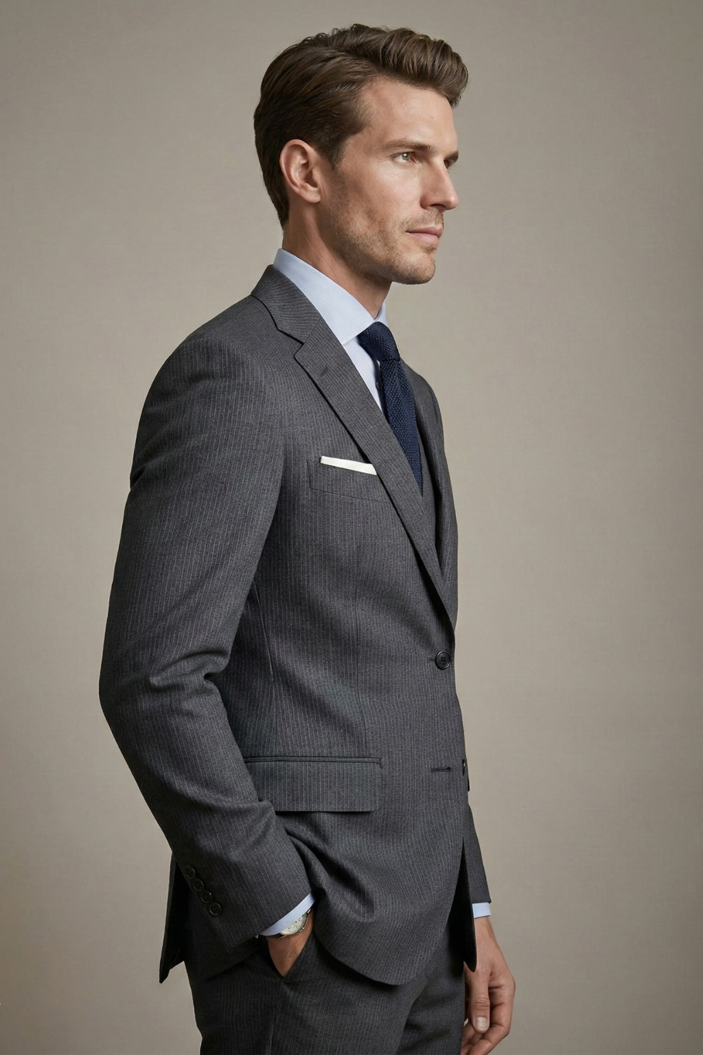 Graphite Striped Suit