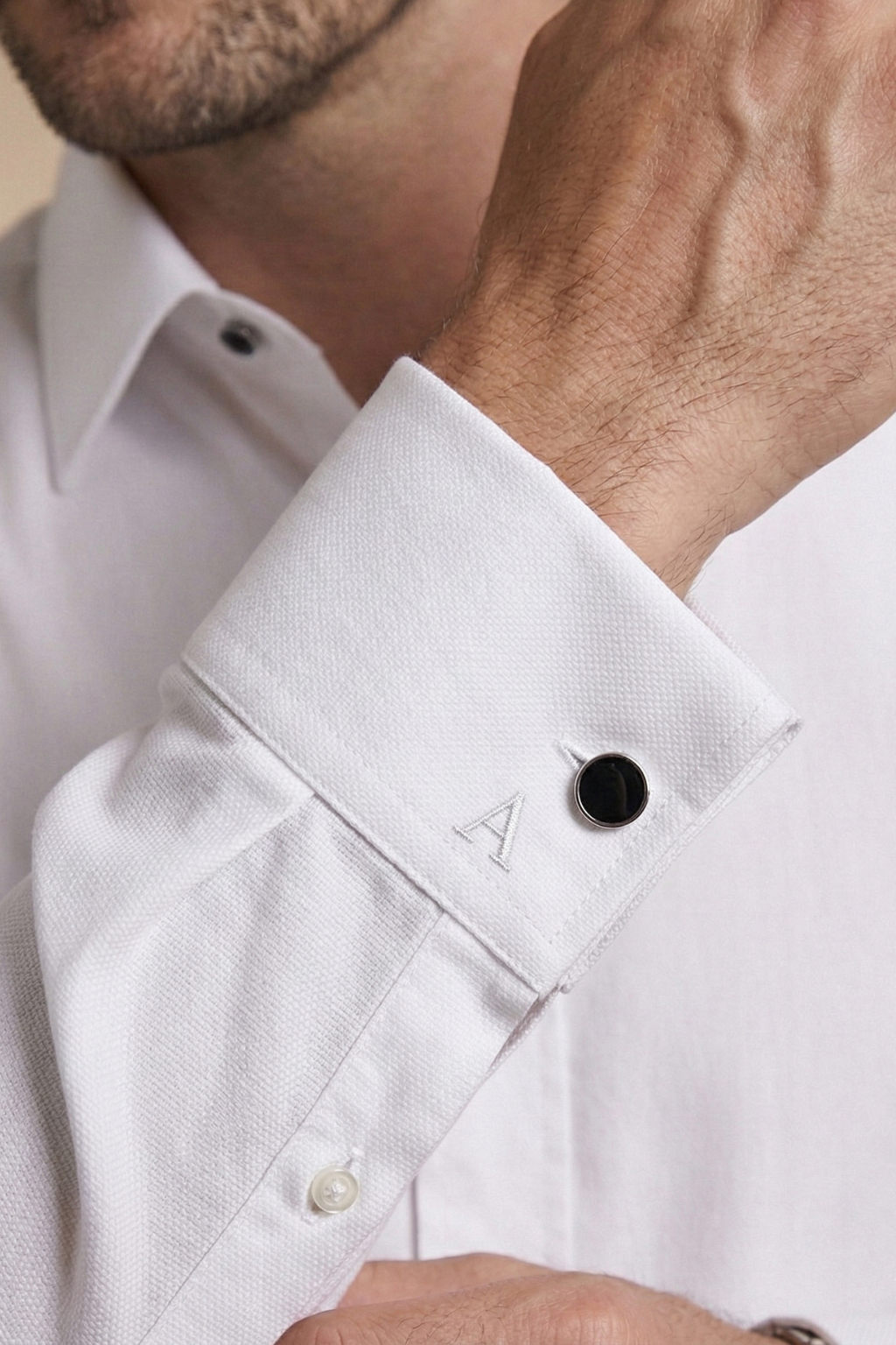 White Pleated Tuxedo Shirt