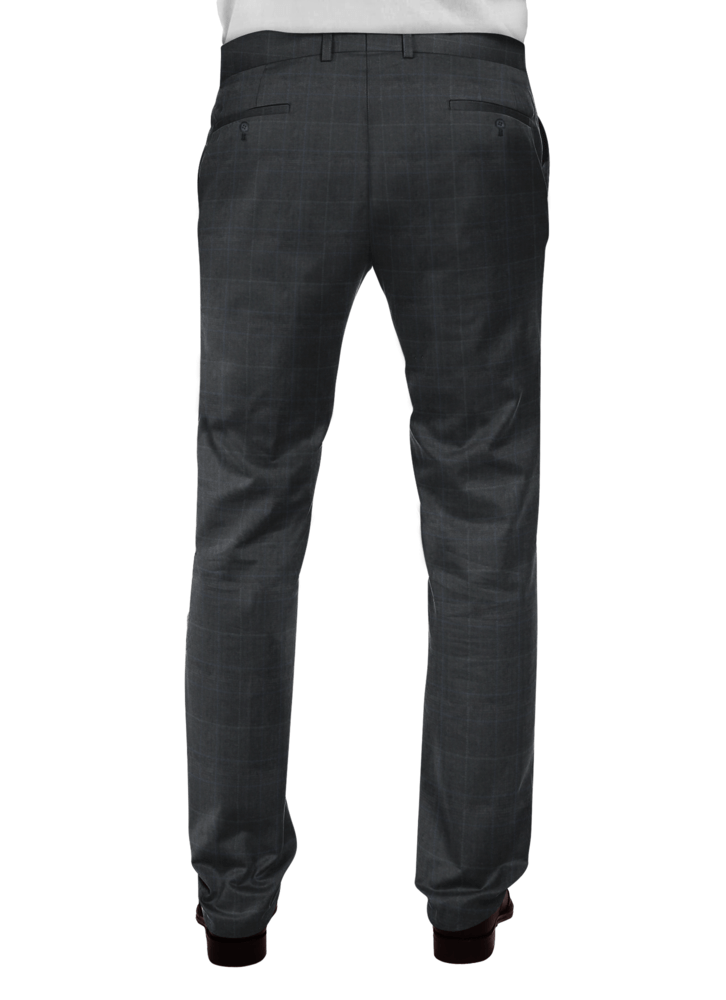 Dress Pant - Charcoal Blue Windowpane - TRIO