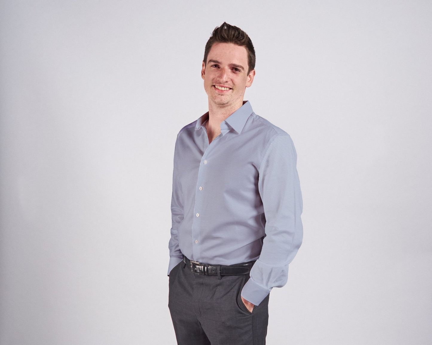 Dress Shirt - Azure Micro Check - TRIO