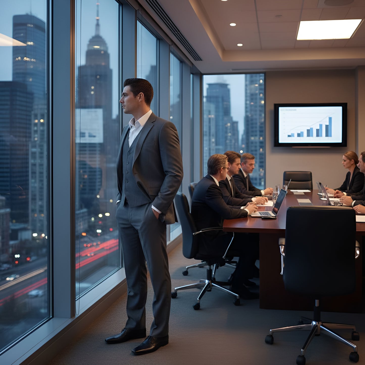 Graphite Striped Suit