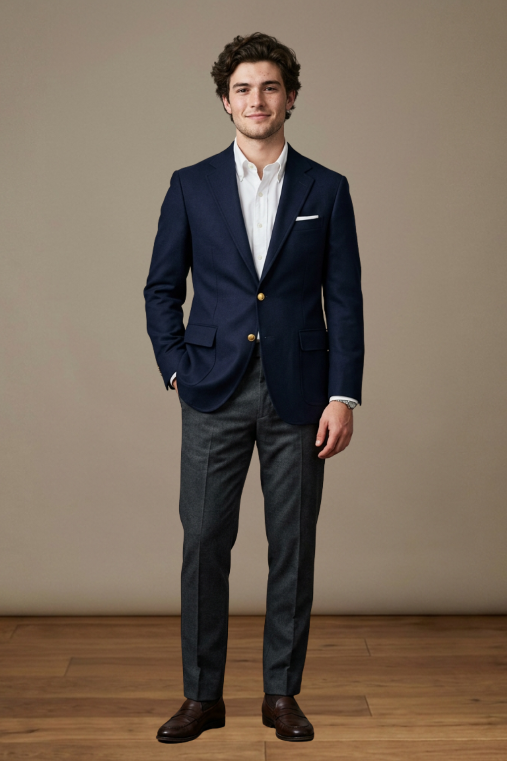 Classic Ivy League Navy Fraternity Blazer – Timeless Campus Style