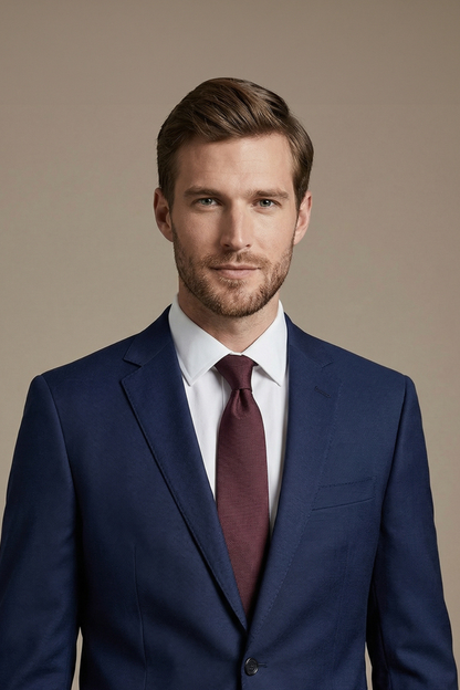 Classic Navy Slim Fit Suit for Tall Men