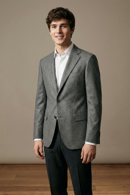 Preppy College Grey Fraternity Blazer – Modern Campus Style