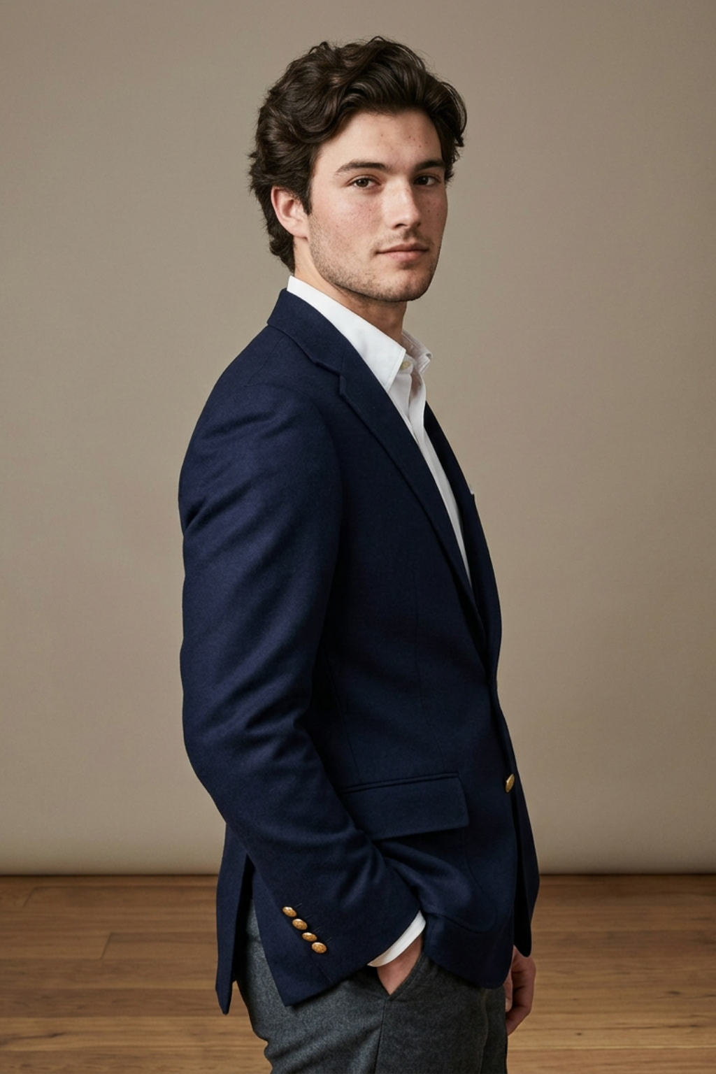 Classic Ivy League Navy Fraternity Blazer – Timeless Campus Style