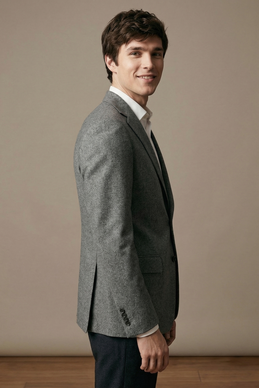 Preppy College Grey Fraternity Blazer – Modern Campus Style