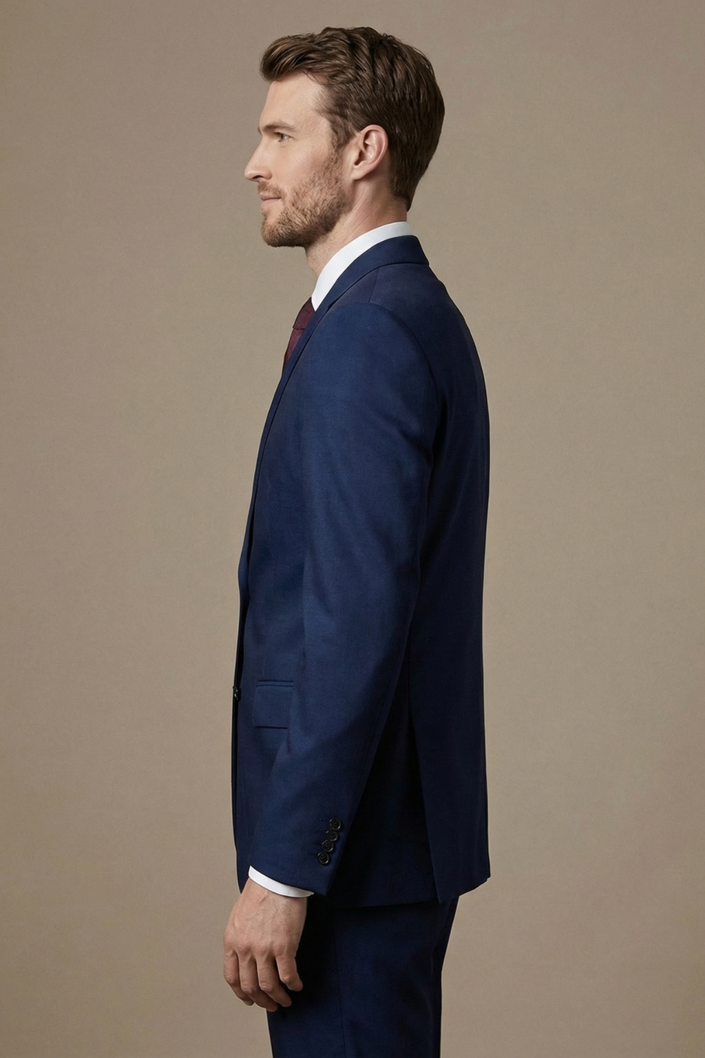 Classic Navy Slim Fit Suit for Tall Men
