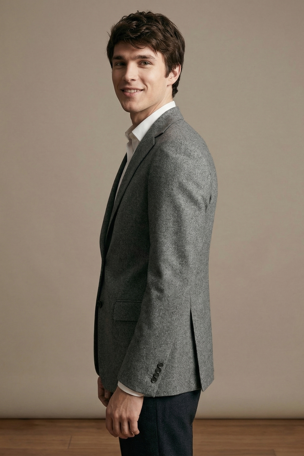 Preppy College Grey Fraternity Blazer – Modern Campus Style
