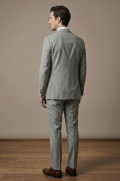 Modern Light Grey Suit for Tall Men – Tailored Slim Executive Fit