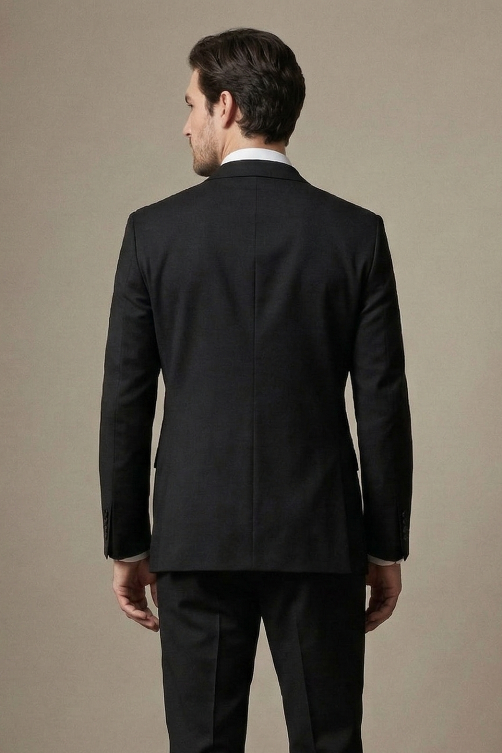 Classic Black Tailored Suit for Tall Men