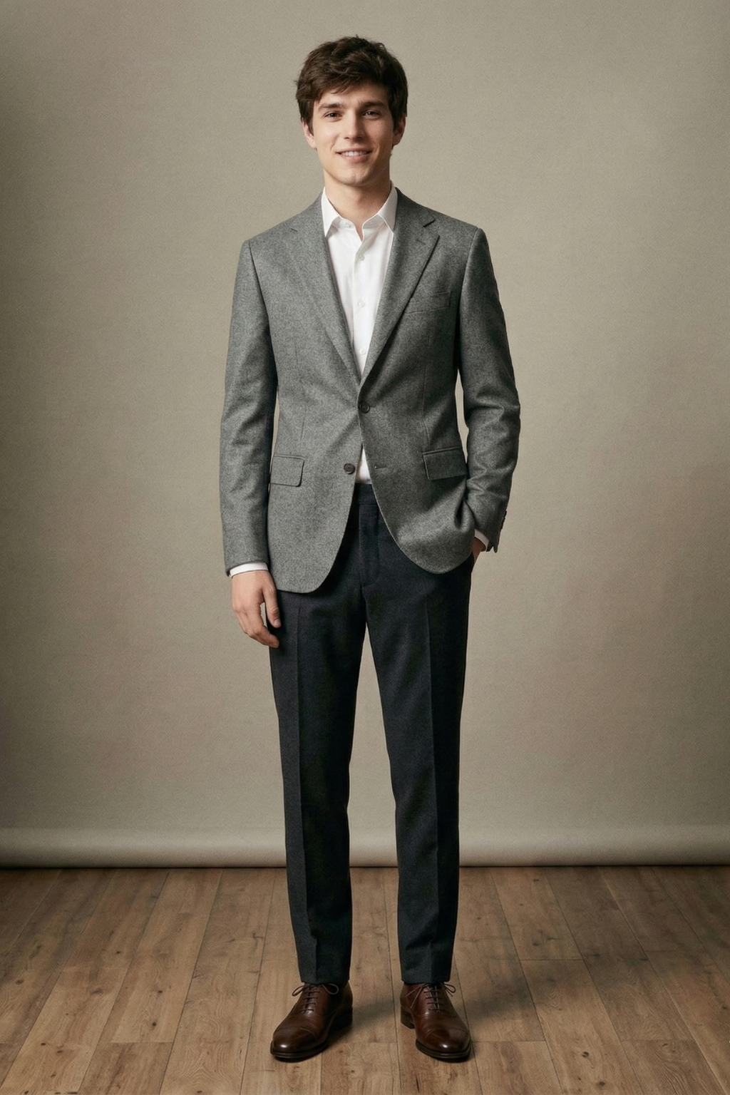 Preppy College Grey Fraternity Blazer – Modern Campus Style