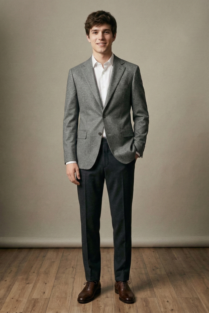 Preppy College Grey Fraternity Blazer – Modern Campus Style