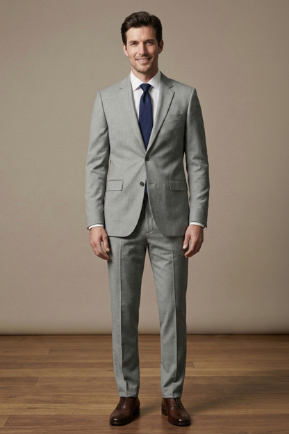 Modern Light Grey Suit for Tall Men – Tailored Slim Executive Fit