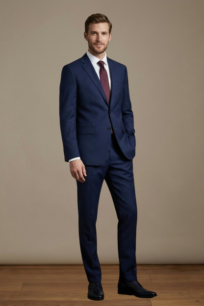 Classic Navy Slim Fit Suit for Tall Men