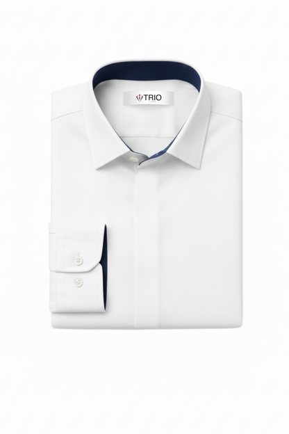 Palatial White with Navy Contrast