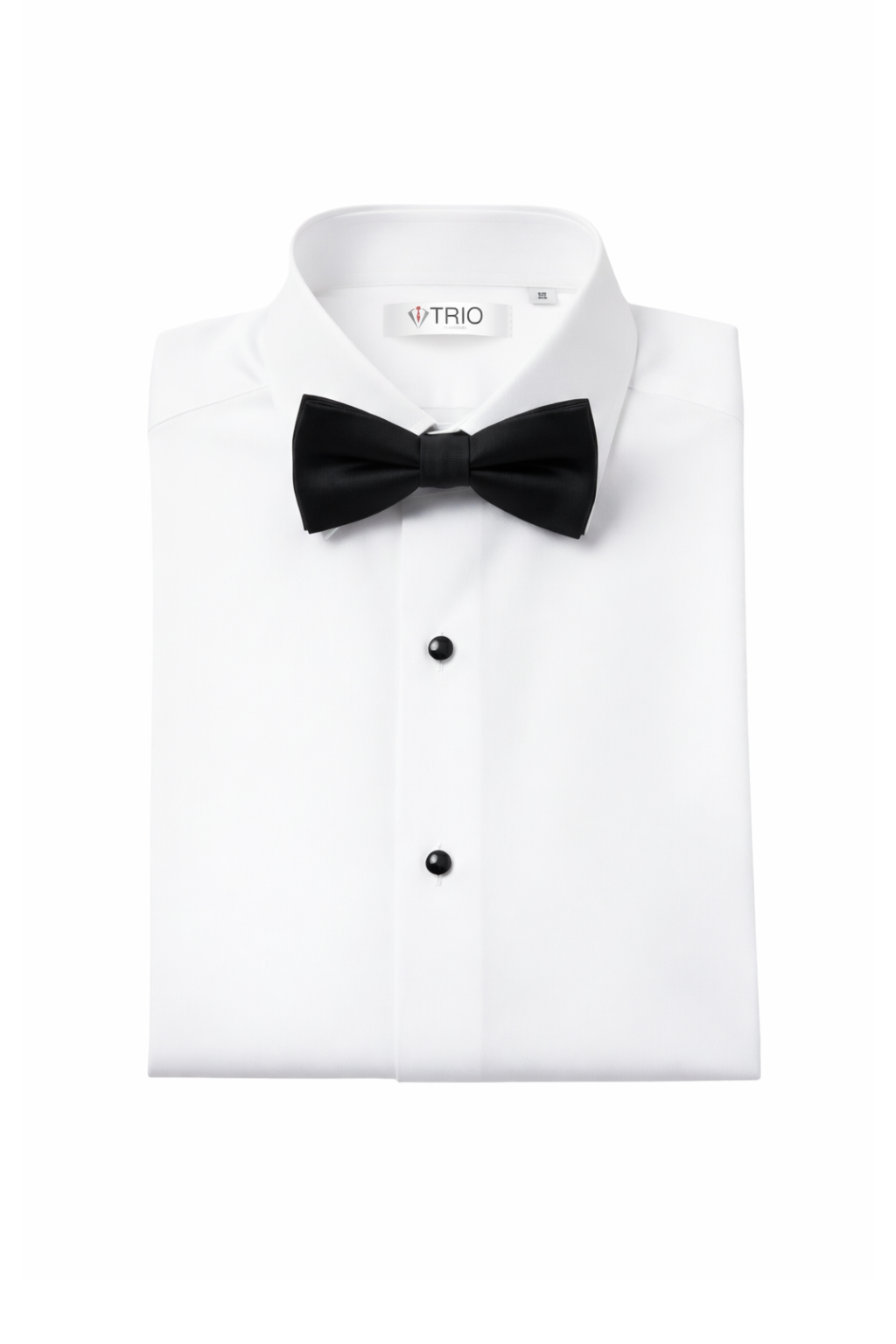 White Plain-Front Tuxedo Shirt – Black-Tie