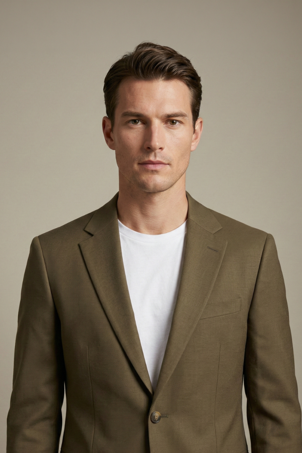 Earthy Olive Green Casual Suit