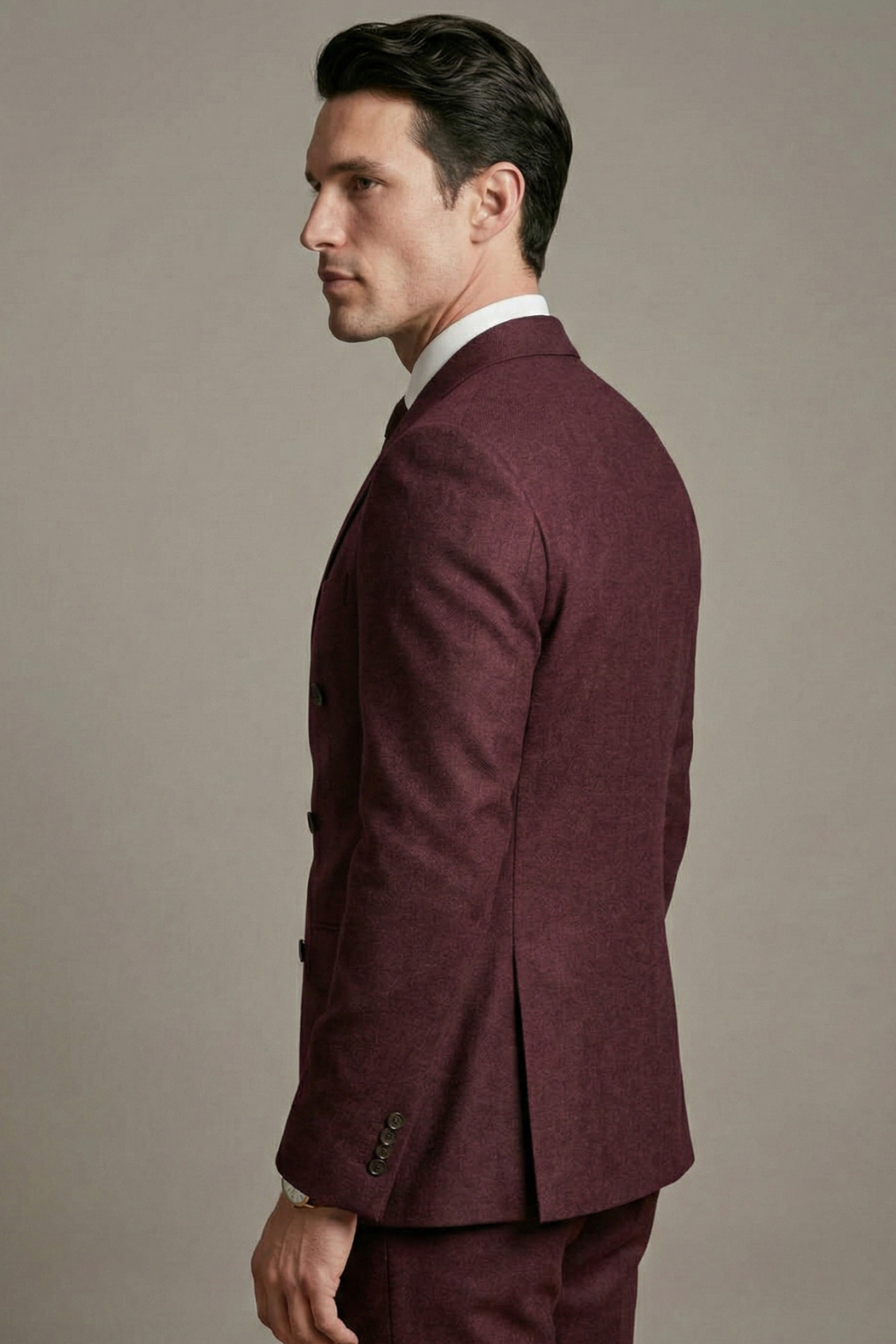 Regal Burgundy Double-Breasted Suit