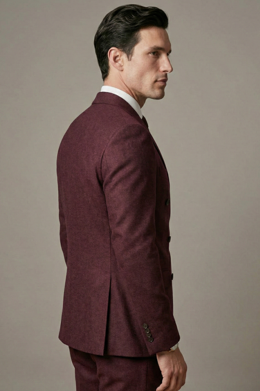 Regal Burgundy Double-Breasted Suit