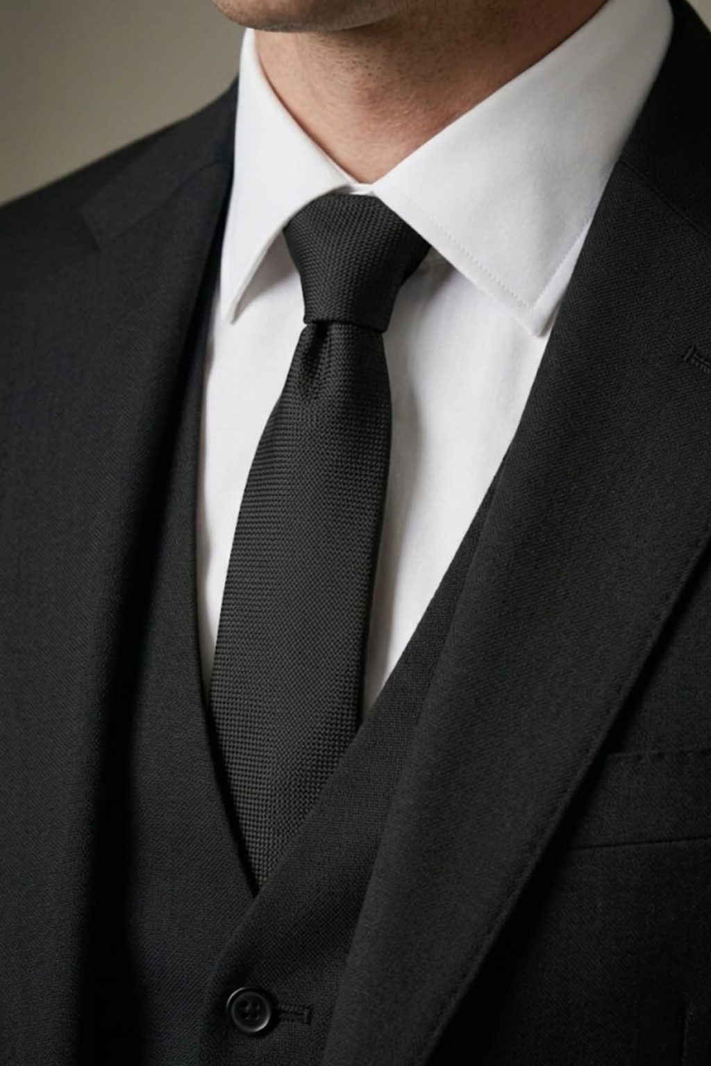 Eclipse Herringbone Black Suit