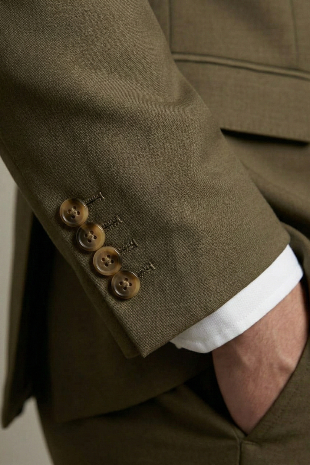 Earthy Olive Green Casual Suit