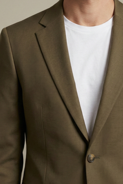 Earthy Olive Green Casual Suit