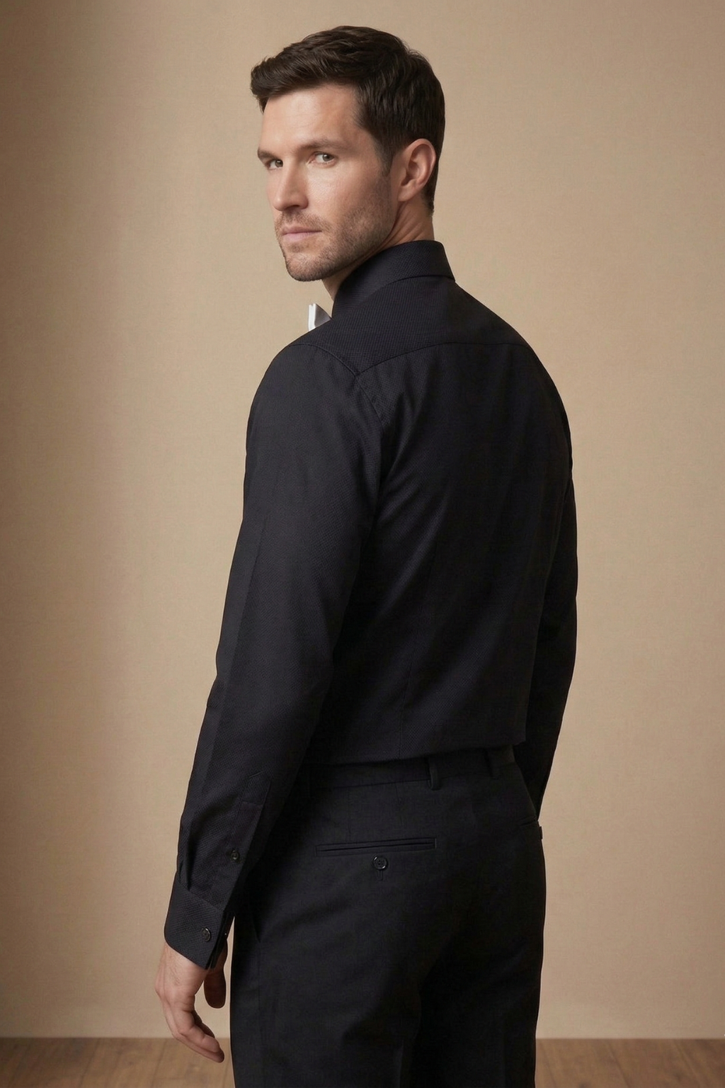 Black Plain-Front Tuxedo Shirt – White Tie