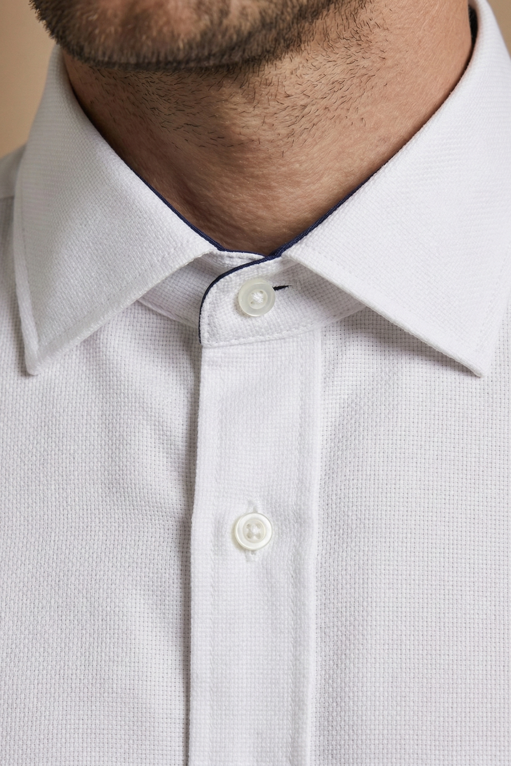 Palatial White with Navy Contrast