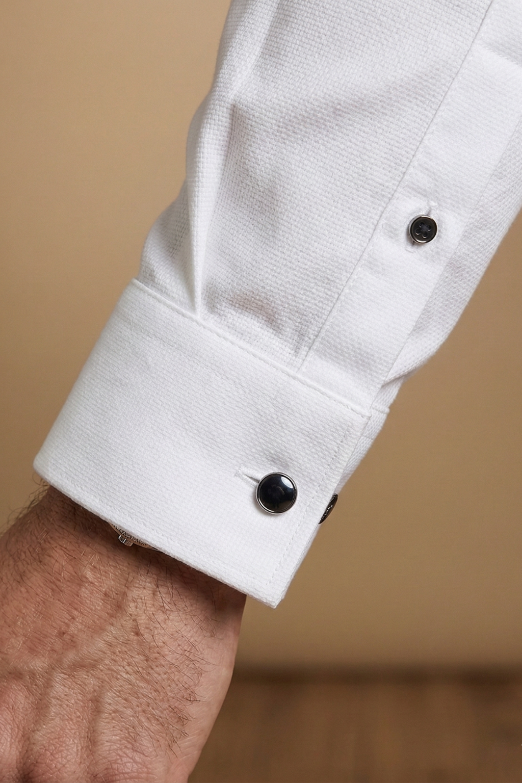 White Plain-Front Tuxedo Shirt – Black-Tie