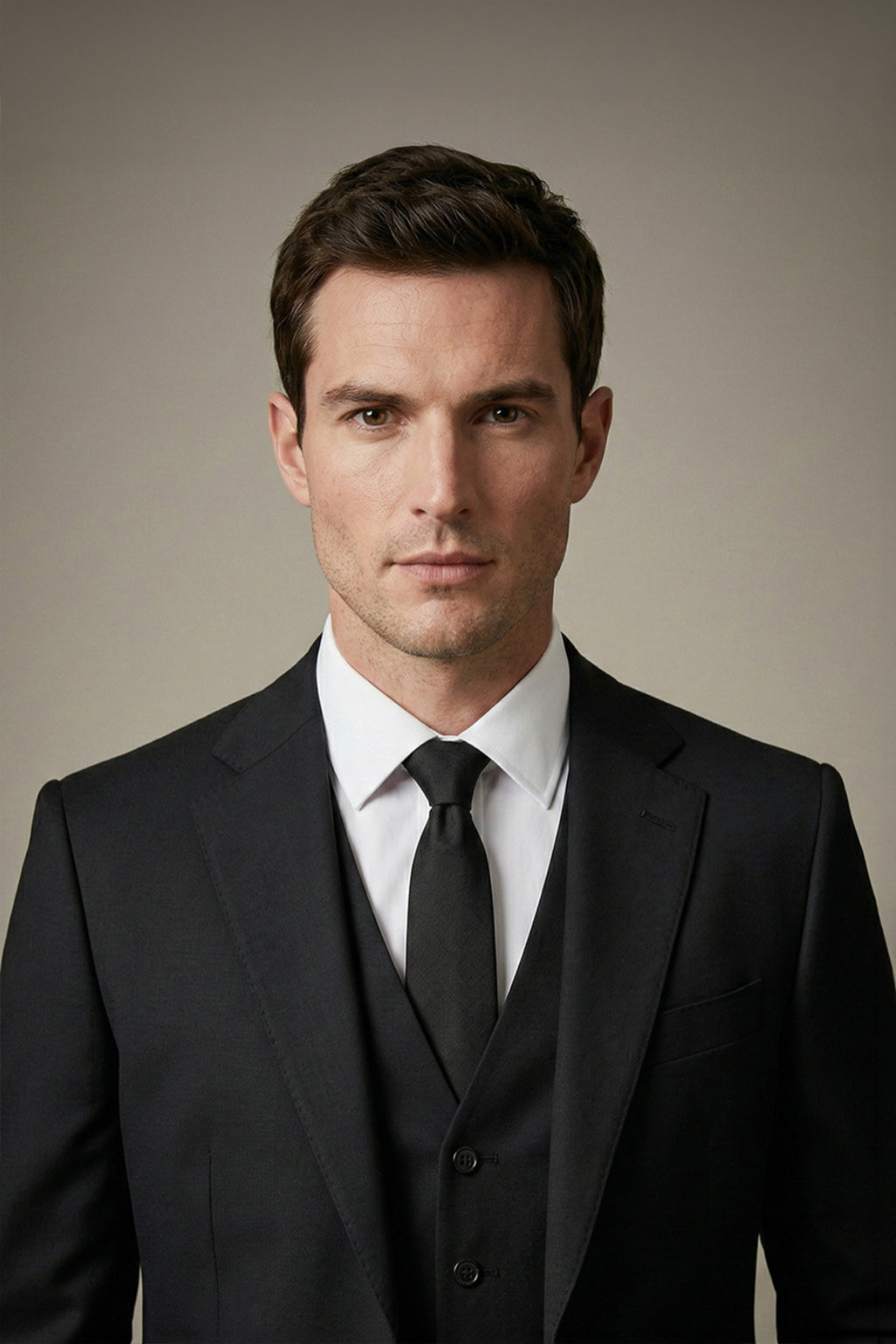 Eclipse Herringbone Black Suit