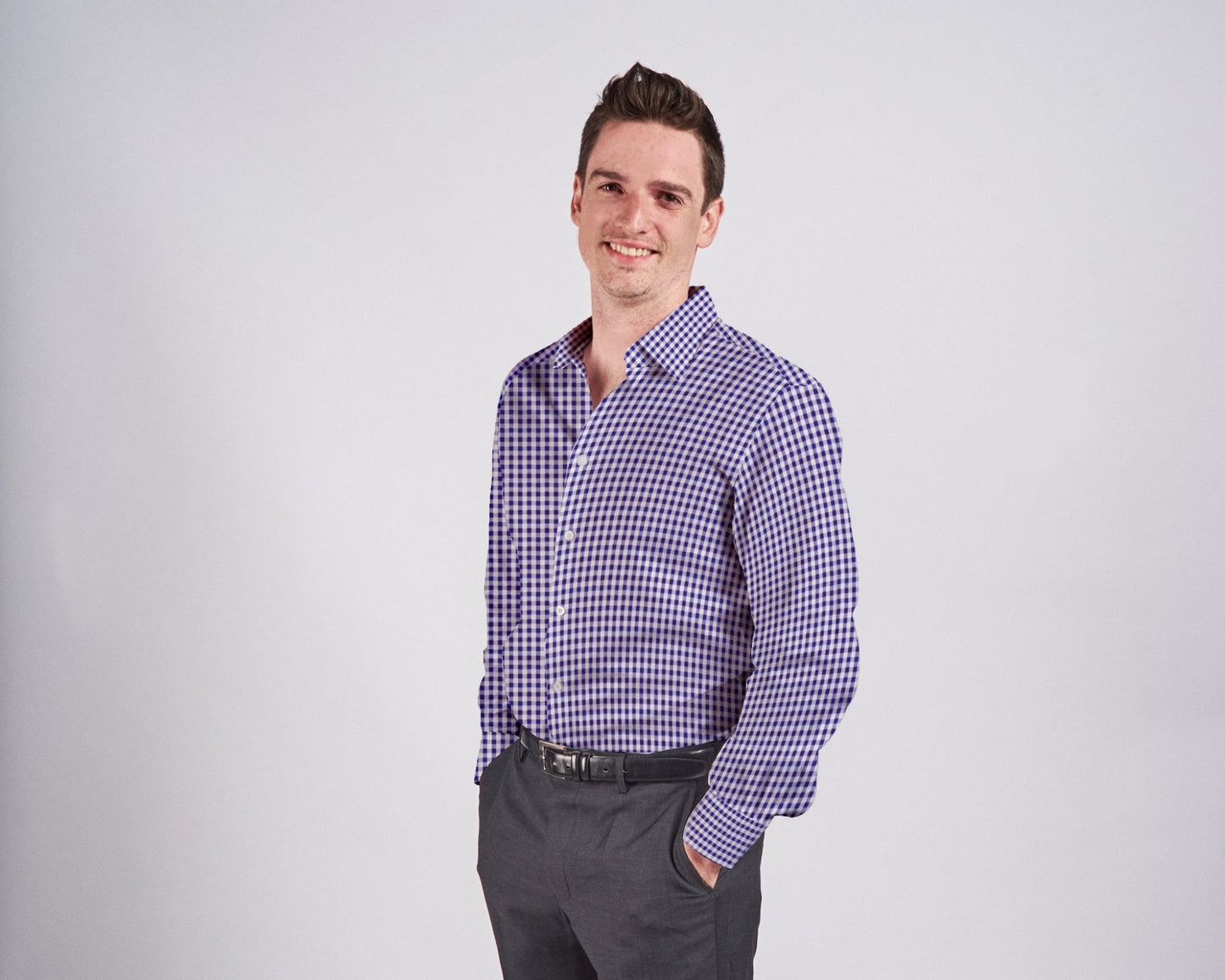 Dress Shirt - Royal Gingham - TRIO