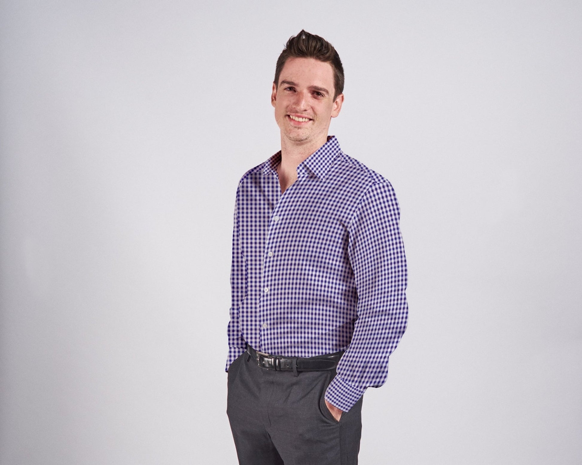 Dress Shirt - Royal Gingham - TRIO