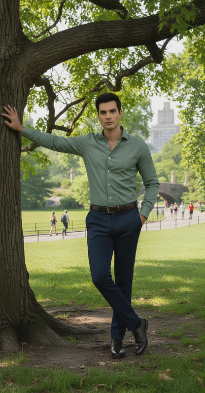 Dress Shirt - Sage Green with Slight Texture