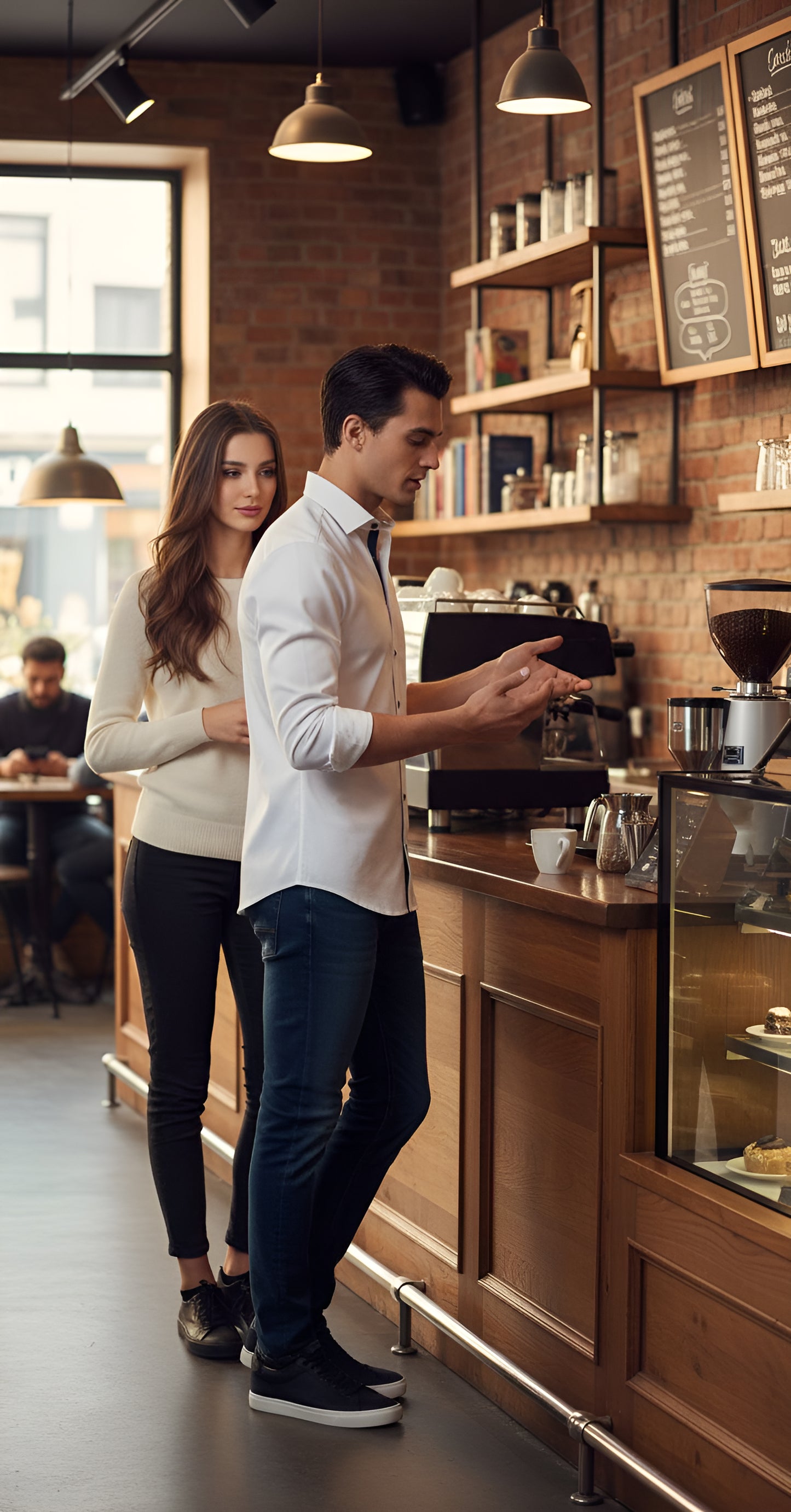 Casual Shirt - Palatial White with Navy Contrast